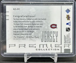 2021-22 Premier Hockey Cole Caufield Jersey Collection 240/300 #AJ-CC back
